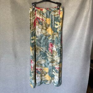 Vintage Melrose Tropical Floral Midi Skirt size 12
